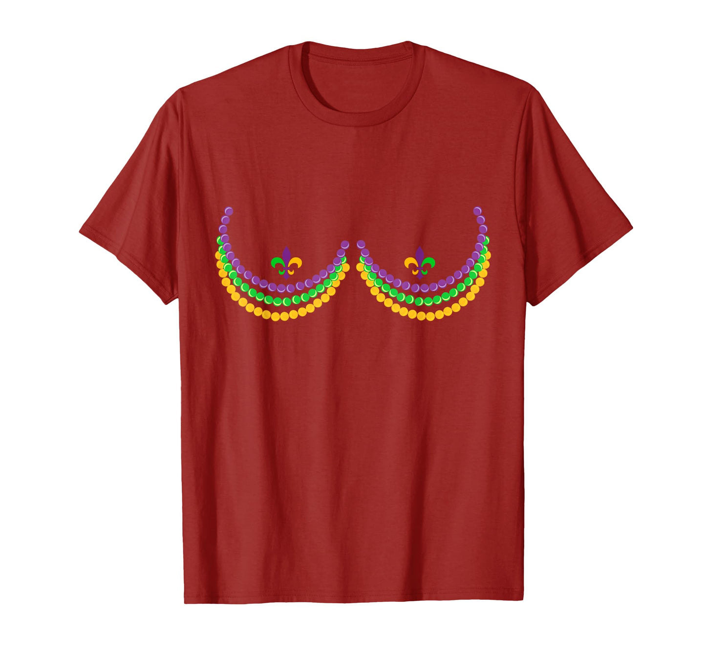 Boobshirt Mardi Gras Funny Beads Boobs Outline Costume Humor T-Shirt