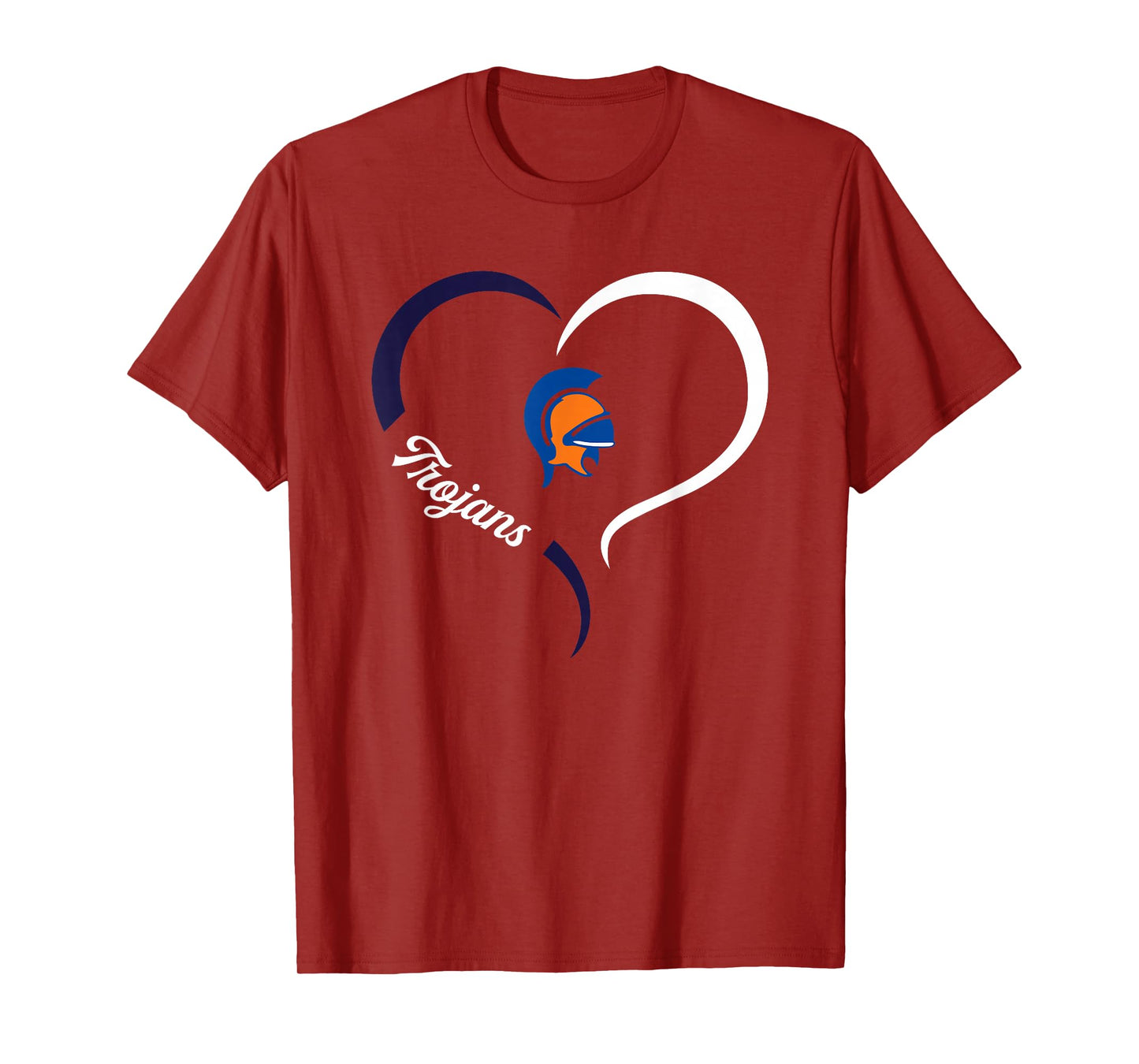Charles Henderson Trojans Logo Half Heart Slogan HS T-Shirt