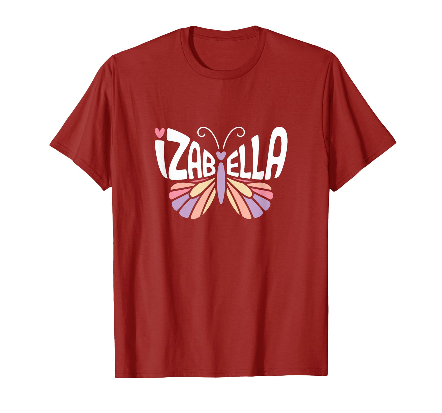 Izabella Butterfly - Personalized Cute Name Word Art T-Shirt