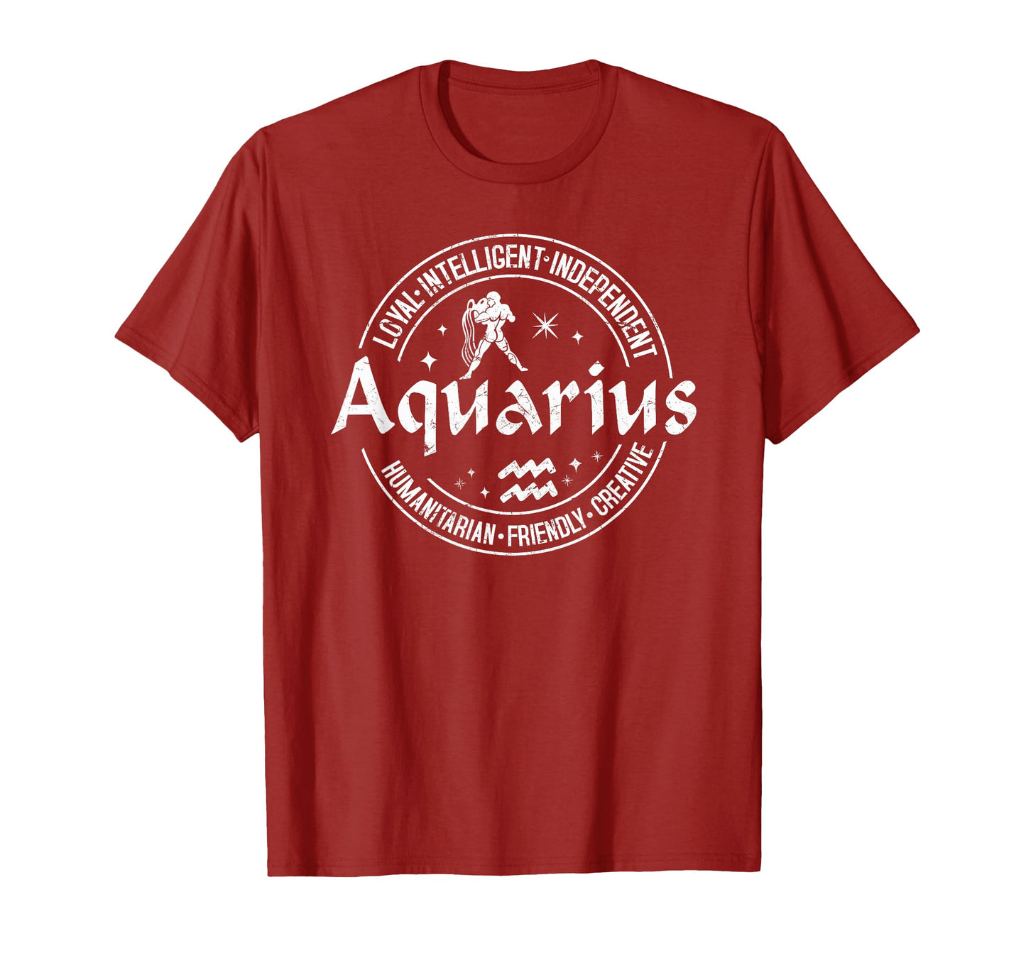 Aquarius Virtues Vintage Style Zodiac Design, Aquarius T-Shirt