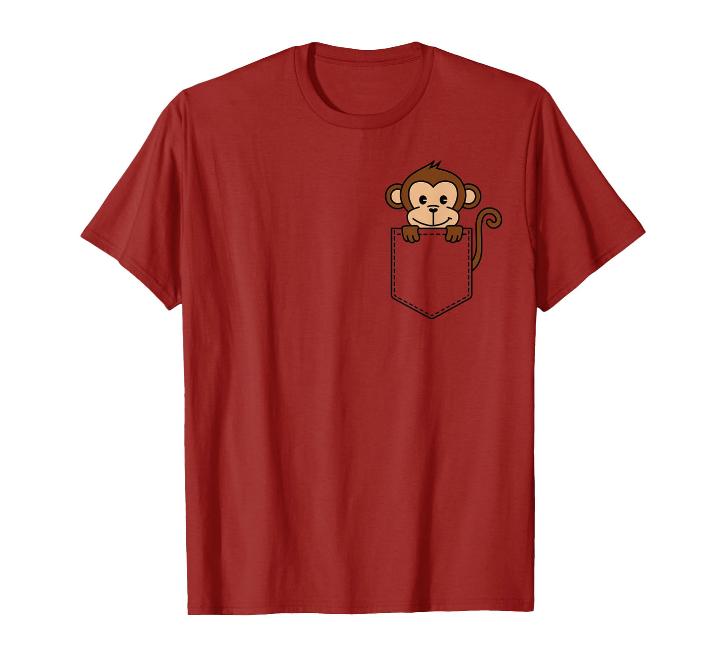 Boys Girls Toddler Cute Zoo Animal Monkey in Pocket Kids T-Shirt