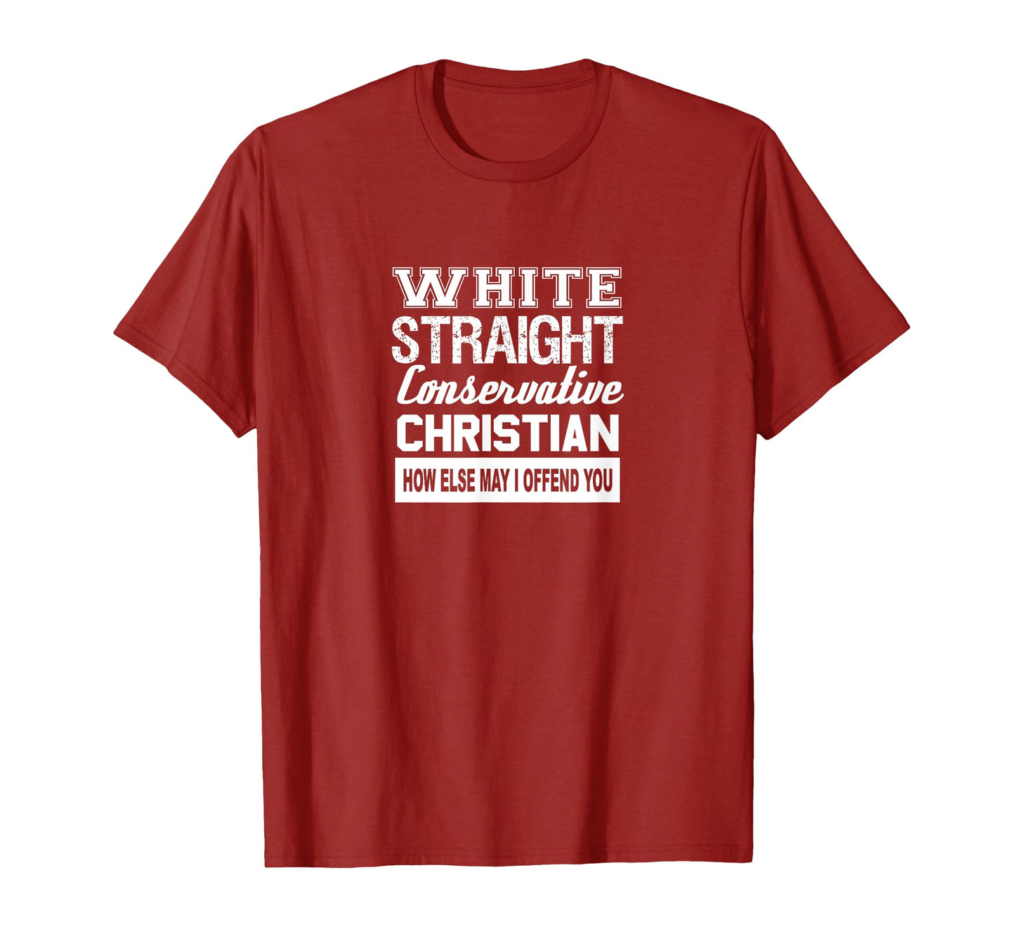 Sarcastic White Straight Conservative Christian T-Shirt T-Shirt