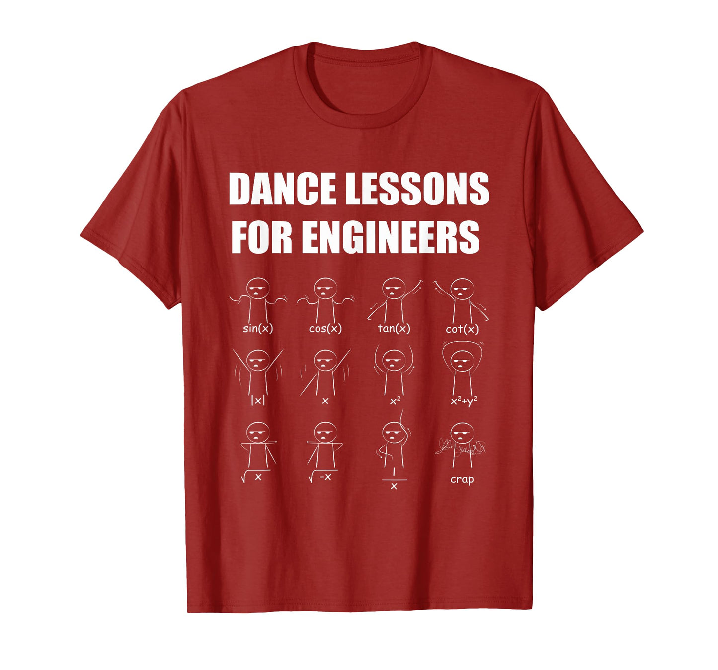 Minimalist Funny Dance Lessons for Engineers Math Dancing T-Shirt