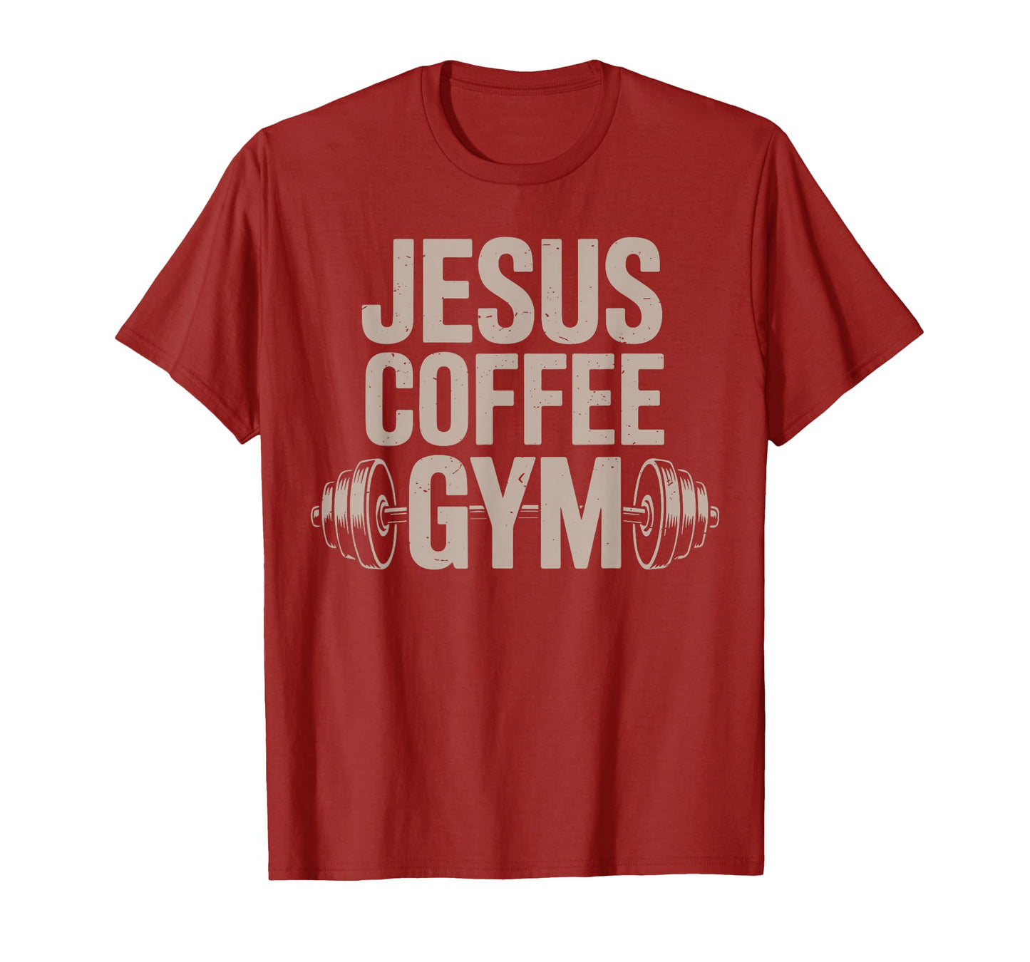 Jesus Coffee Gym Funny Christian Workout Barbell Cross Women T-Shirt