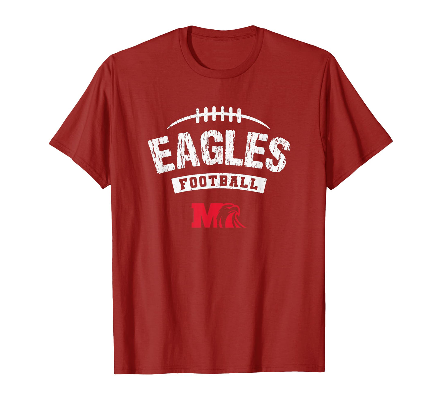Milford Eagles Logo Football Distressed HS T-Shirt