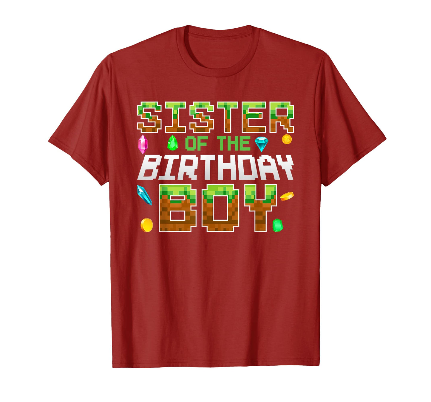 Sister Of The Birthday Boy Game Pixel Number Birthday Party T-Shirt