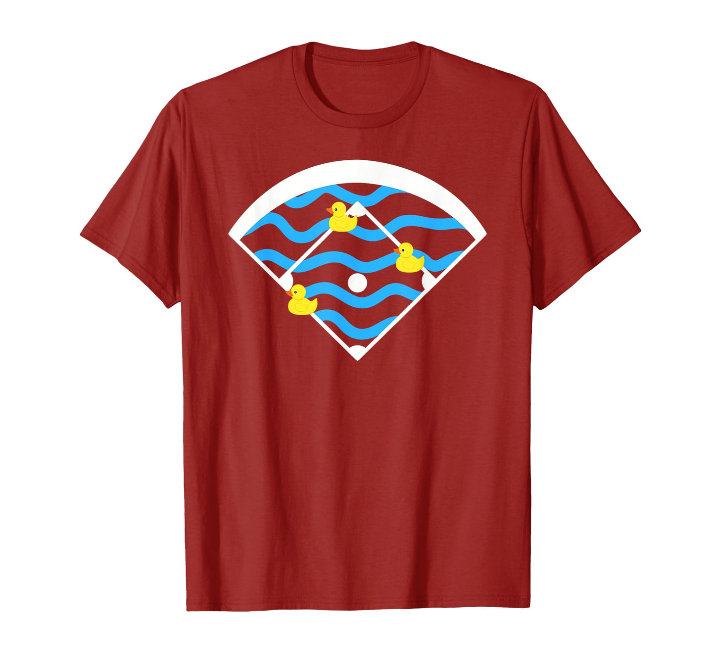 Ducks Left on the Pond Funny Baseball Field T-Shirt