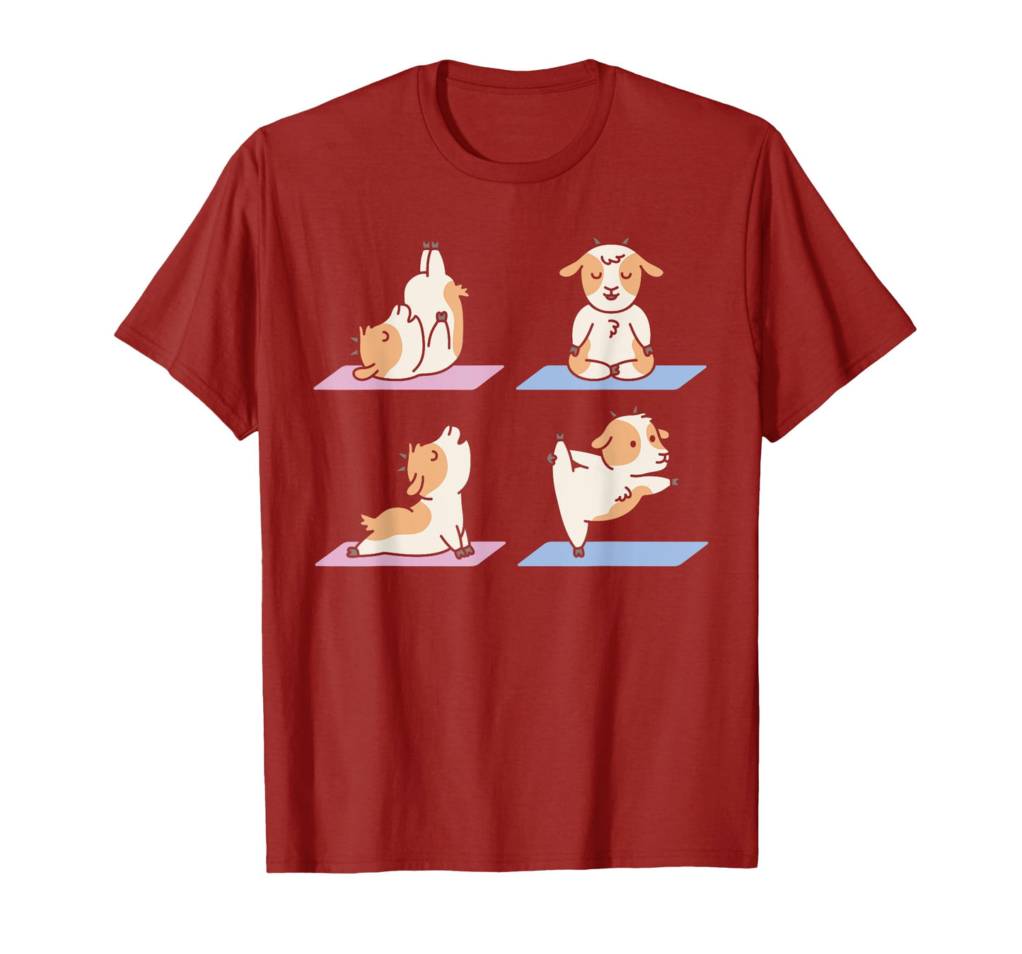 Goat Cute Yoga Animal Poses Yogi Goat Yoga T-Shirt