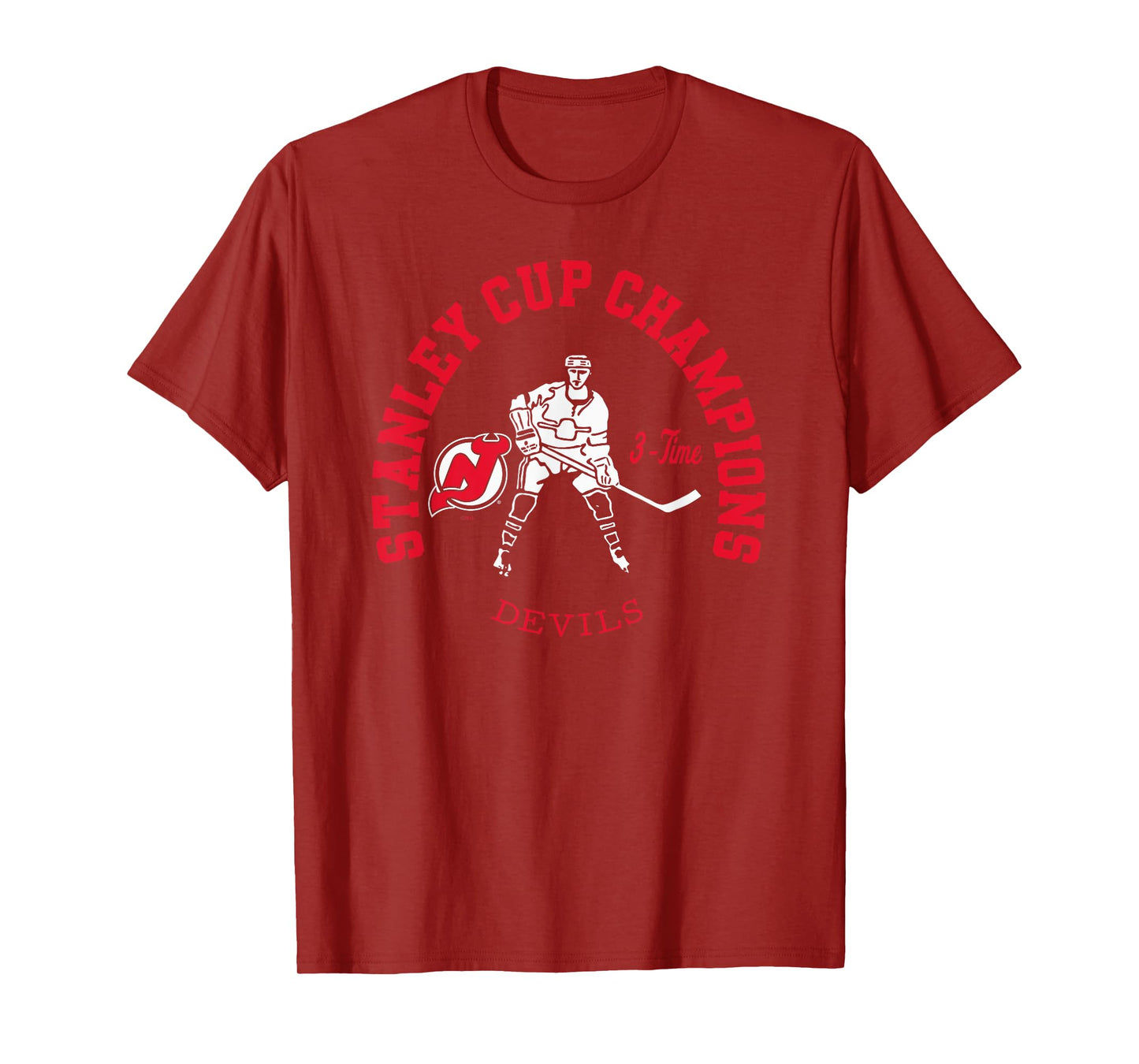 New Jersey Devils Stanley Cup Champions 3-Time Black T-Shirt