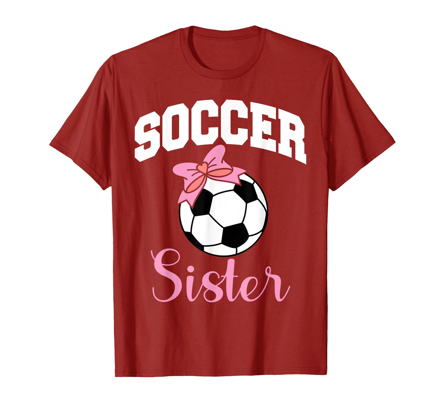 Soccer Sister Cute Bow Soccer Ball T-Shirt