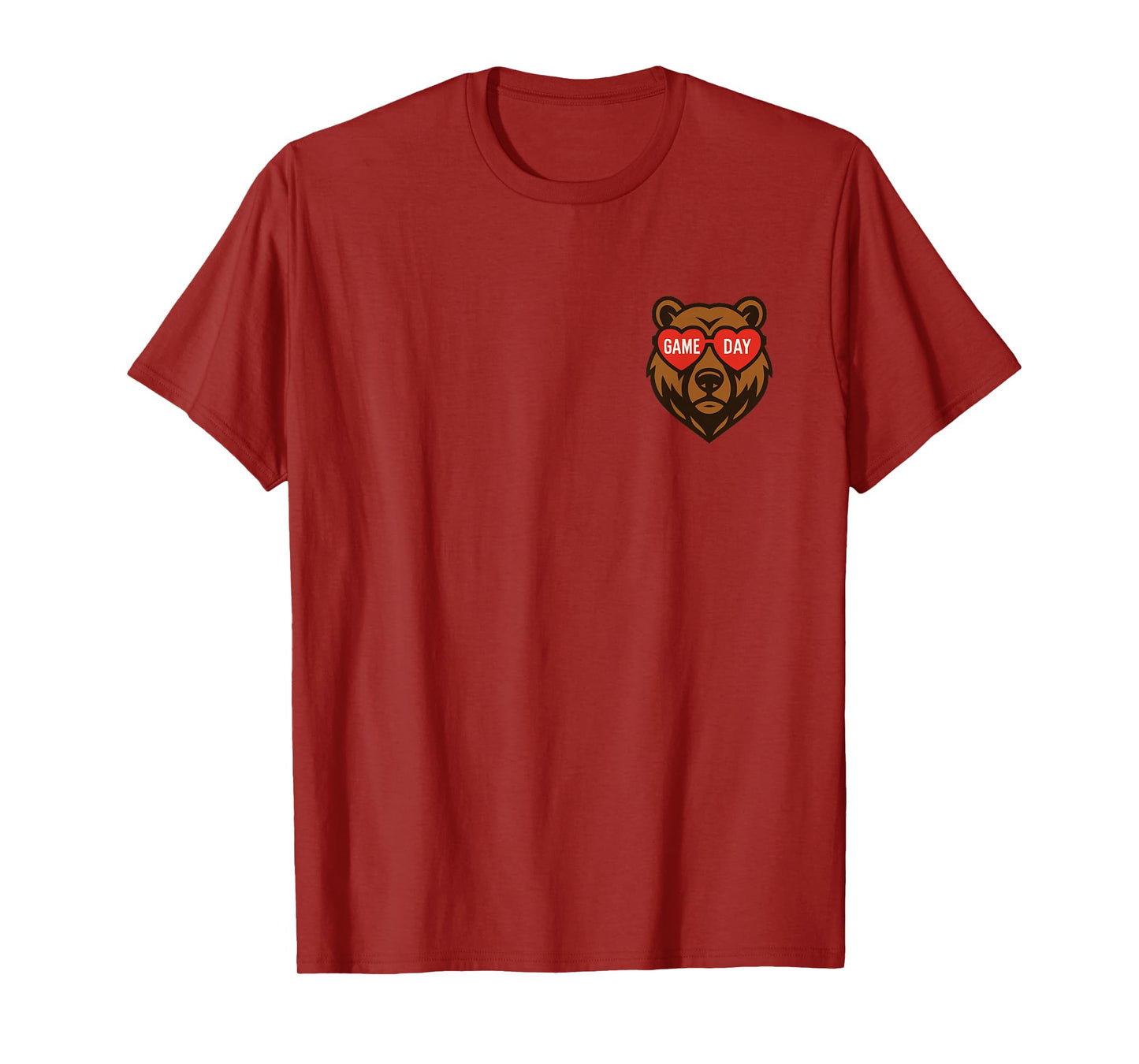 Game Day Bear Sports Fan Heart Sunglasses Funny Team Spirit T-Shirt