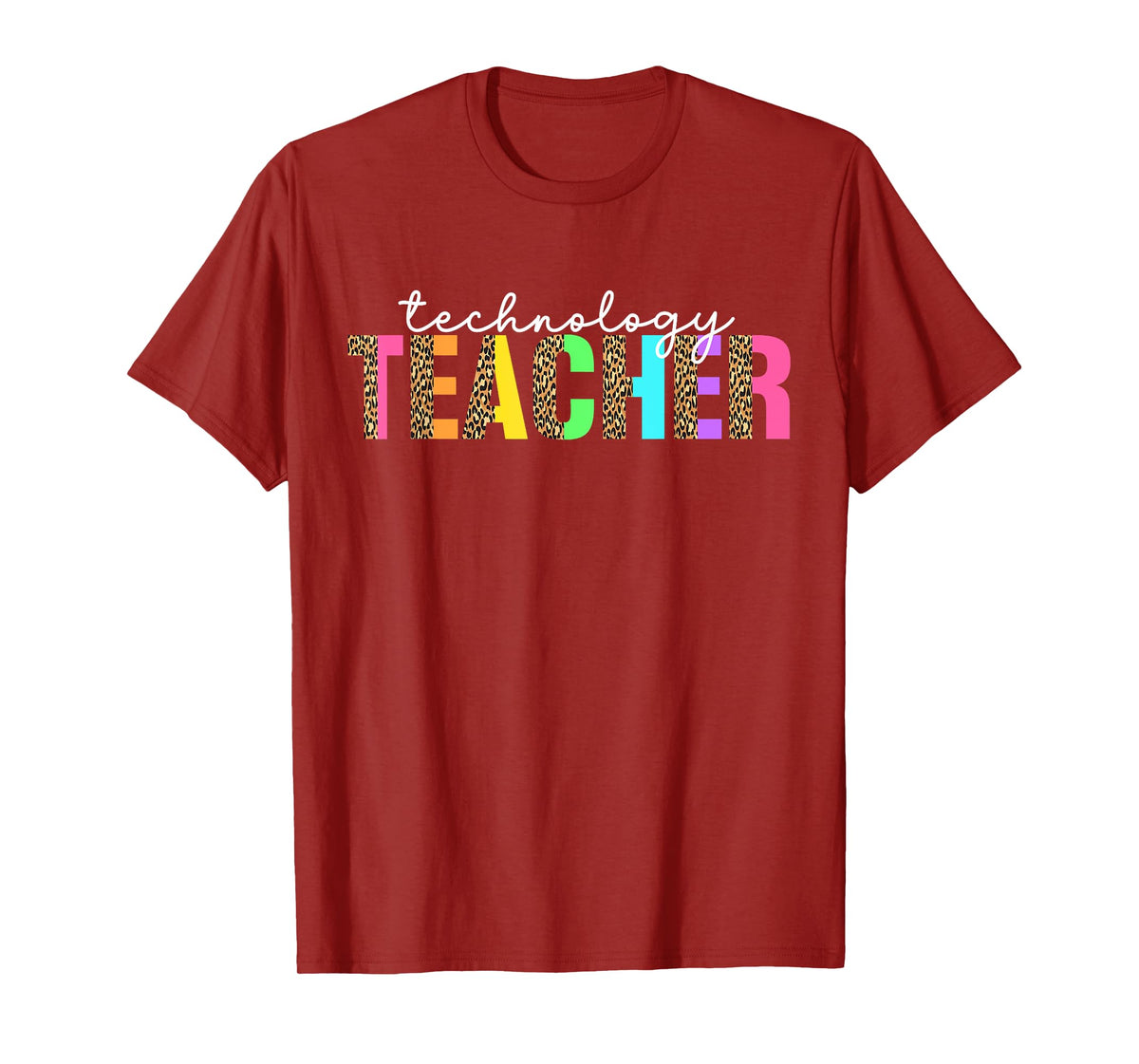 Computer Technology Teacher For Women Leopard Tech Teacher T-Shirt
