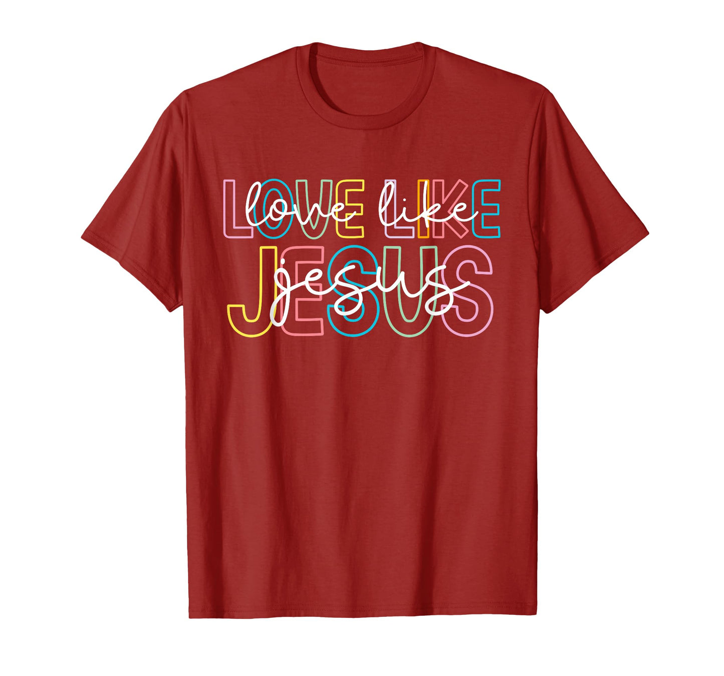 Retro Love Like Jesus God Religious Christian Women Girls T-Shirt