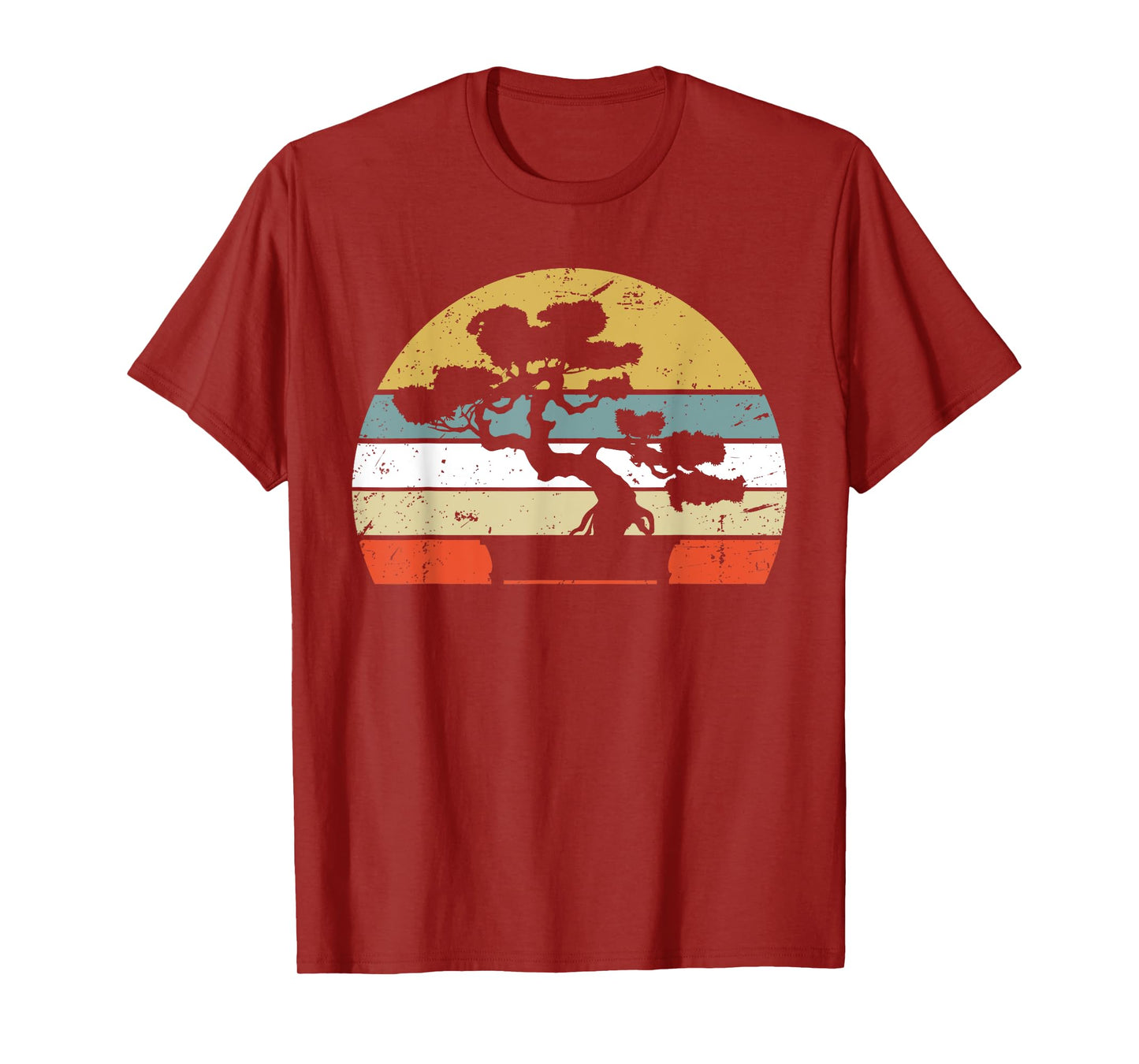 Bonsai Shirt Retro Vintage Sunset Bonsai Tree T-Shirt