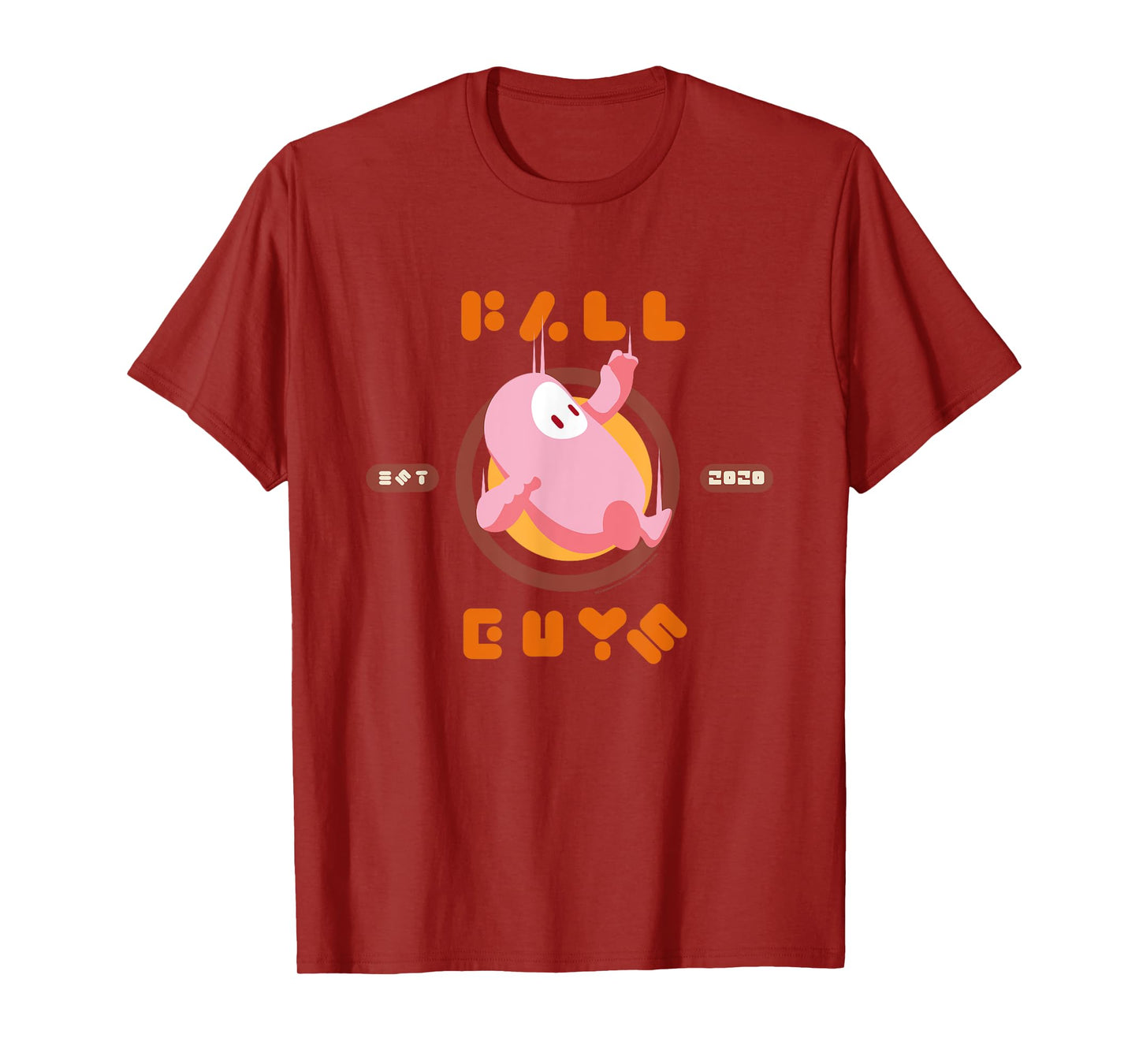 Fall Guys Retro Pink Bean Circle Throwback T-Shirt