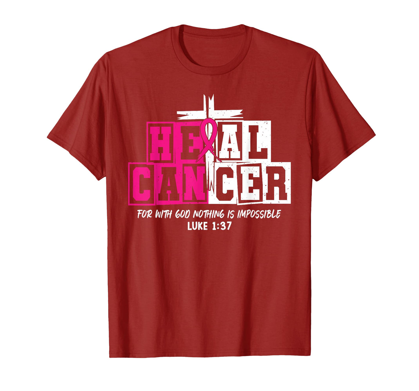 Heal Cancer Jesus Christian Pink Breast Cancer Awareness T-Shirt