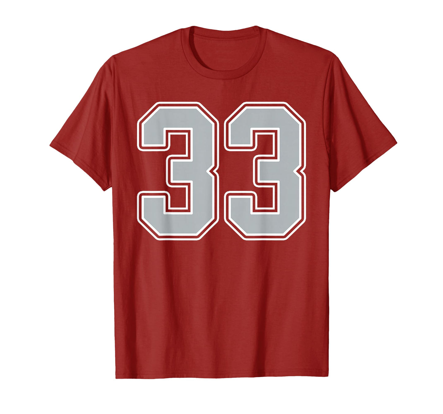 Silver Black White Number 33 Jersey Player Uniform #33 T-Shirt