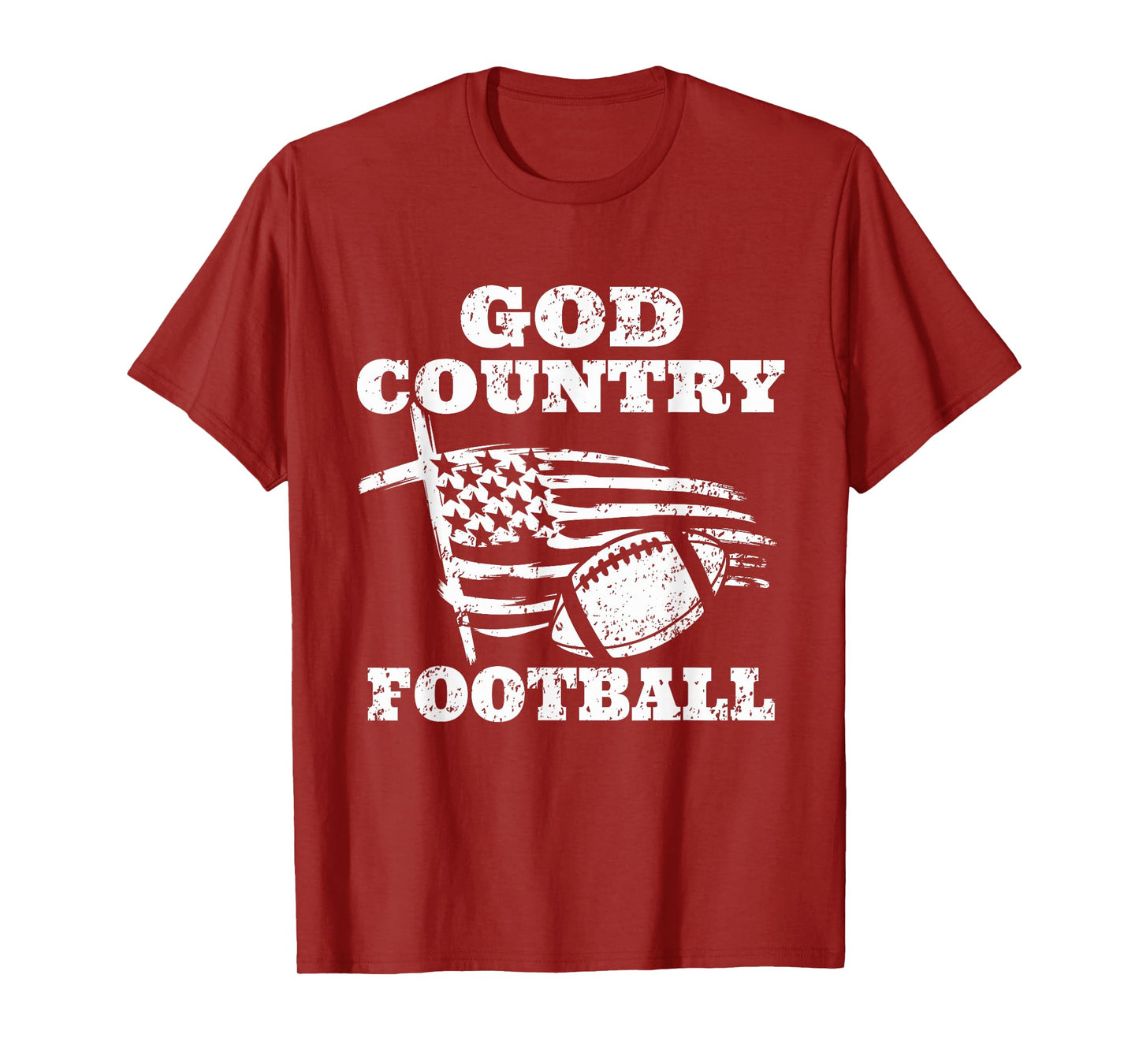 God Country Football Patriotic American Flag T-Shirt