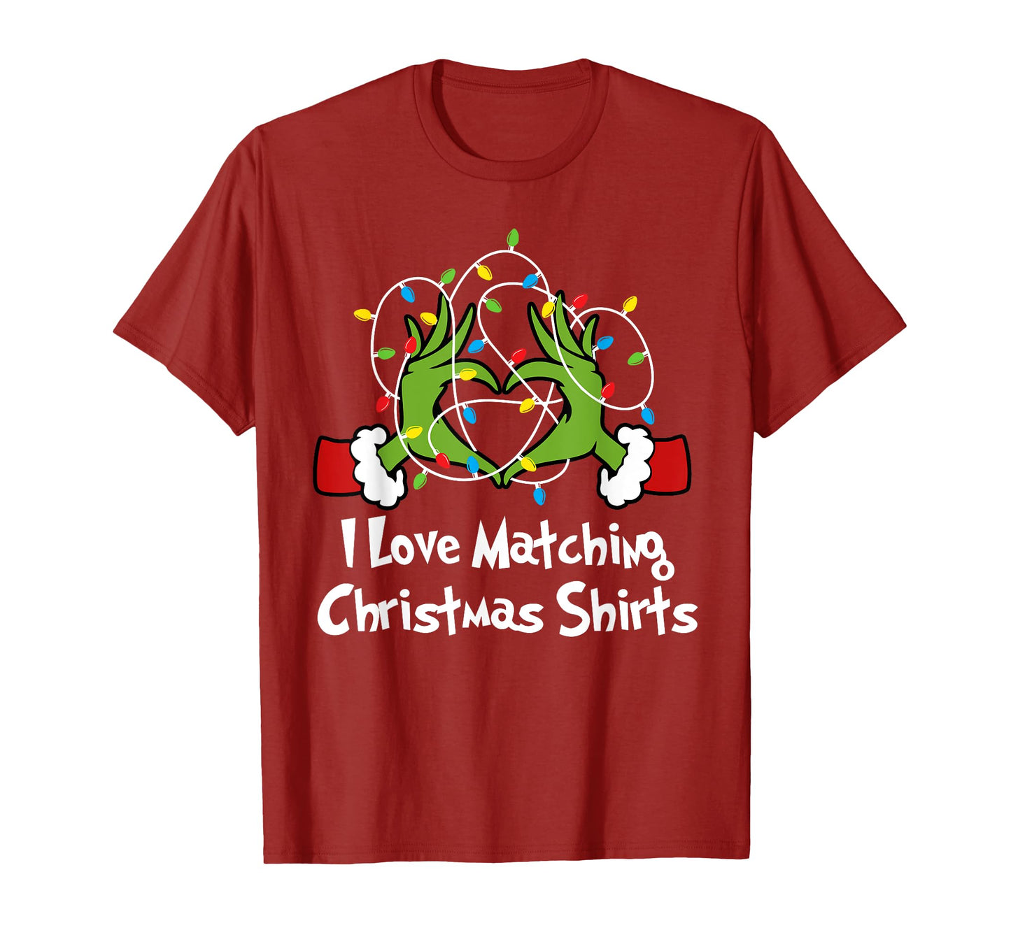 I Love Matching Christmas Shirts But I Don't Lights Couples T-Shirt