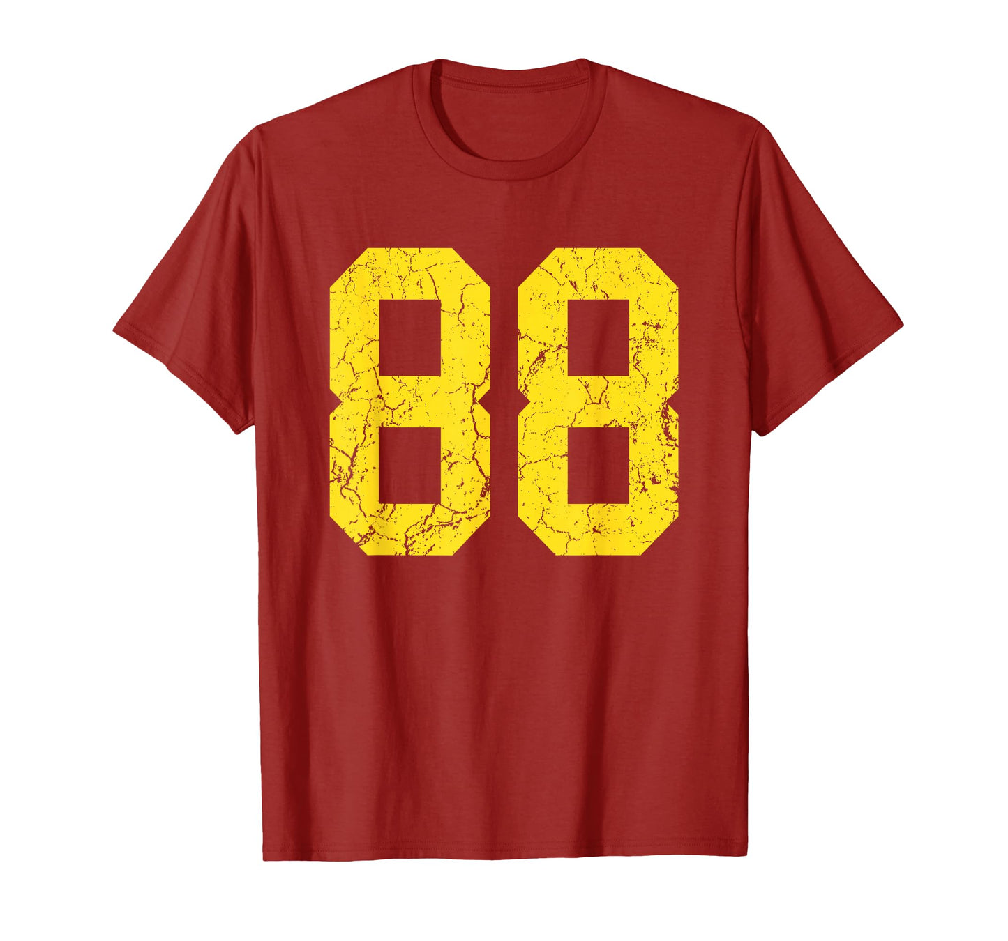 Distressed Bright Gold Number 88 Jersey Player Uniform #88 T-Shirt