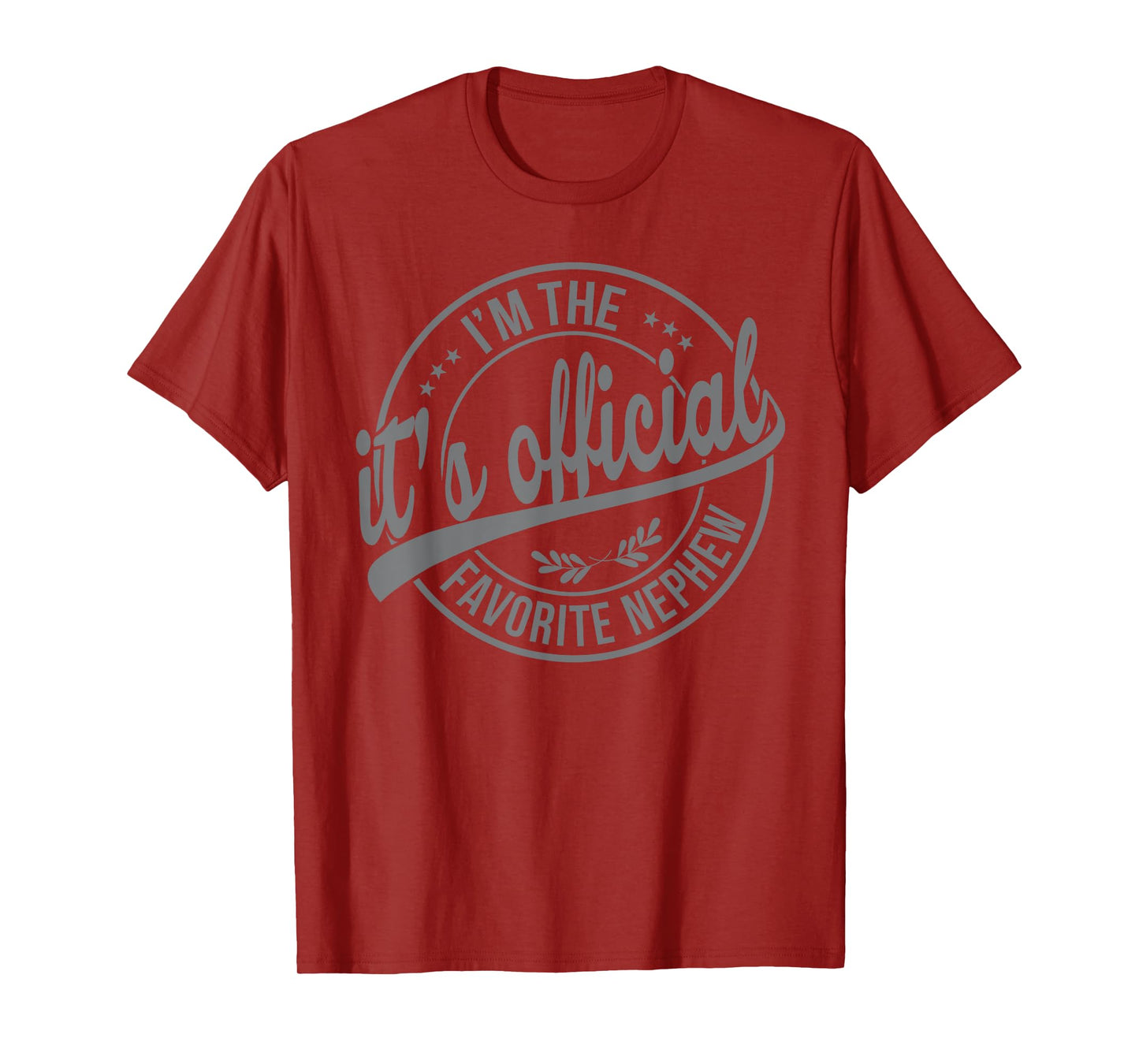 Its Official I'm The Favorite Nephew Black T-Shirt, Men's, Unisex, Small, Short Sleeve, Modern Classic, Letter Print, Crew Neck