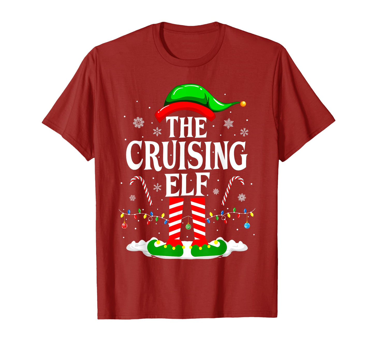The Cruising Elf Xmas Funny Matching Family Cruise Christmas T-Shirt
