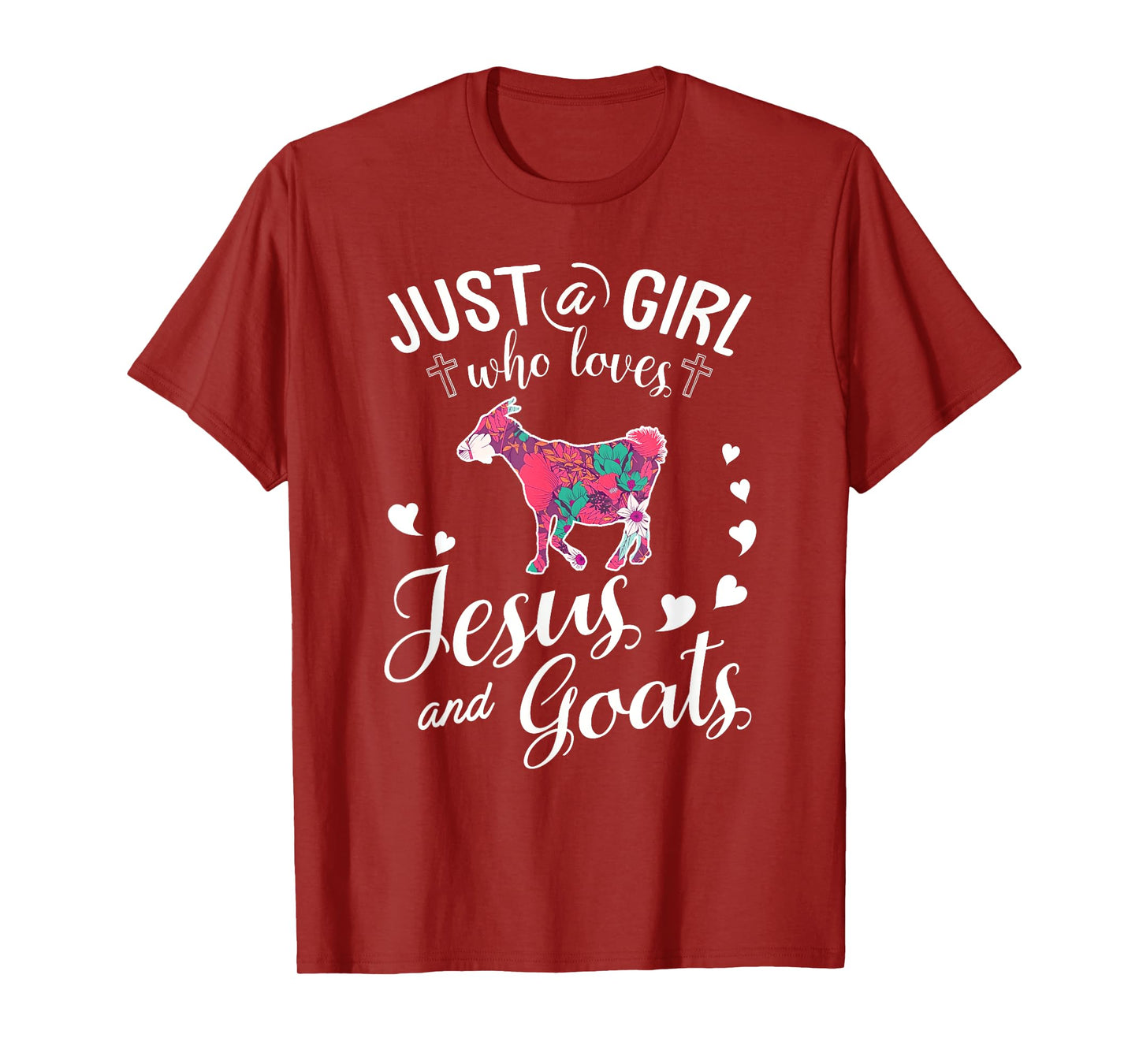 Just A Girl Who Loves Jesus And Goats T Shirt Farmer Lover T-Shirt