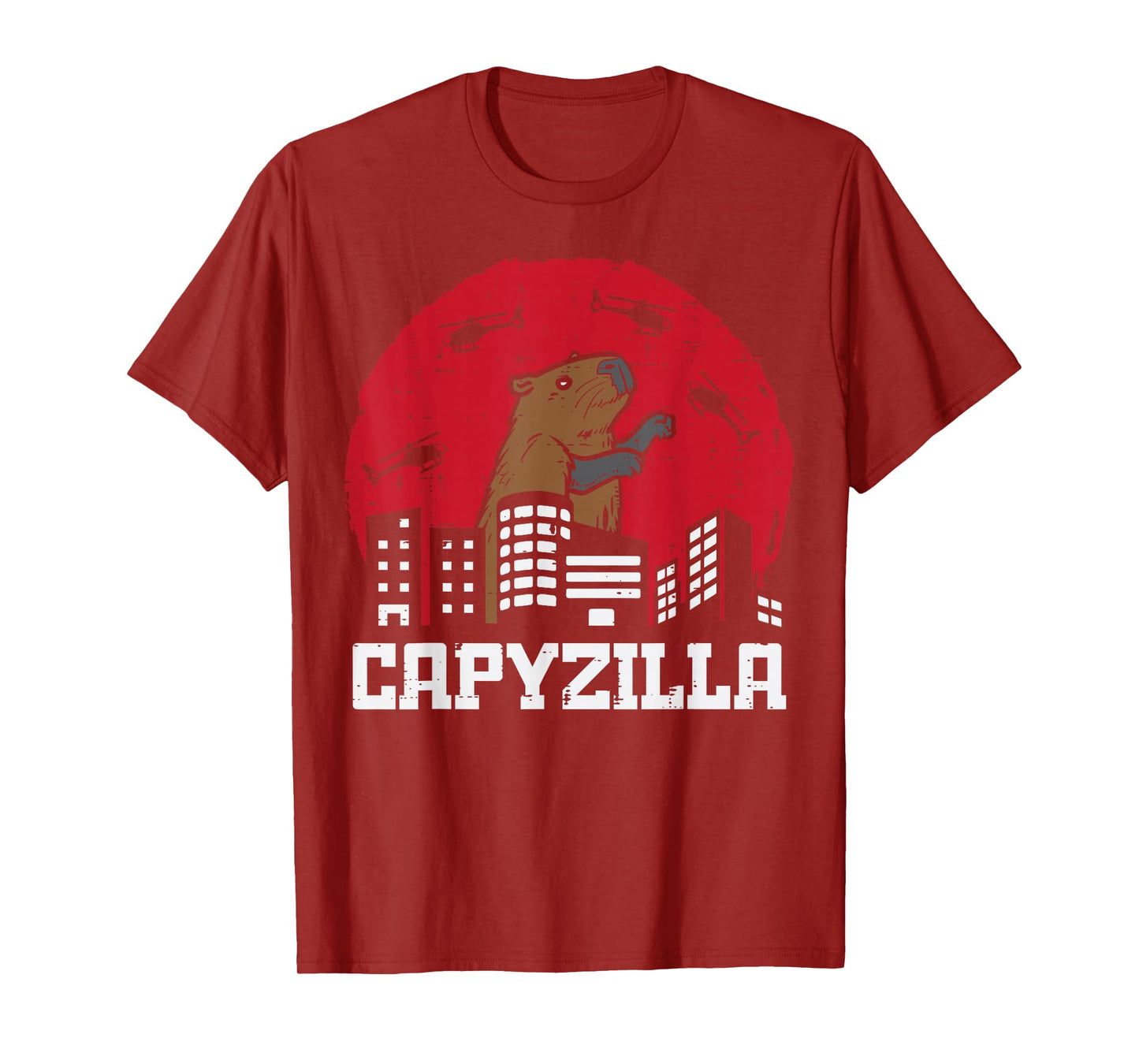 Capybara Monster Capyzilla Funny Capy Rodent Men Women Kids T-Shirt