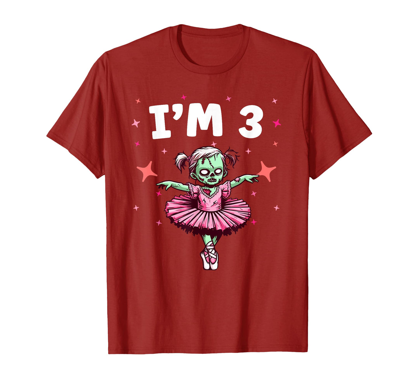 Ballerina Zombie Birthday 3rd Birthday Party I'm 3 T-Shirt