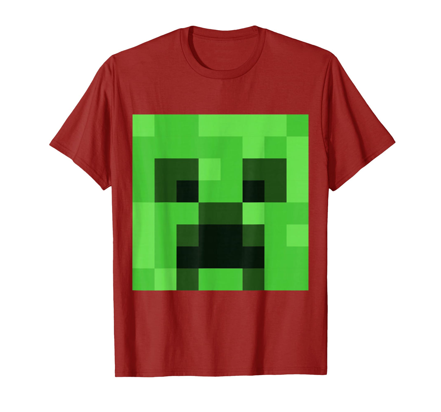 Minecraft Creeper Big Green Pixel Face T-Shirt
