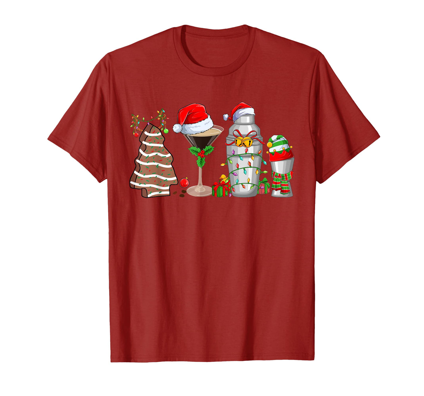 Christmas Cocktail Espresso Martini Drinking Party Bartender T-Shirt