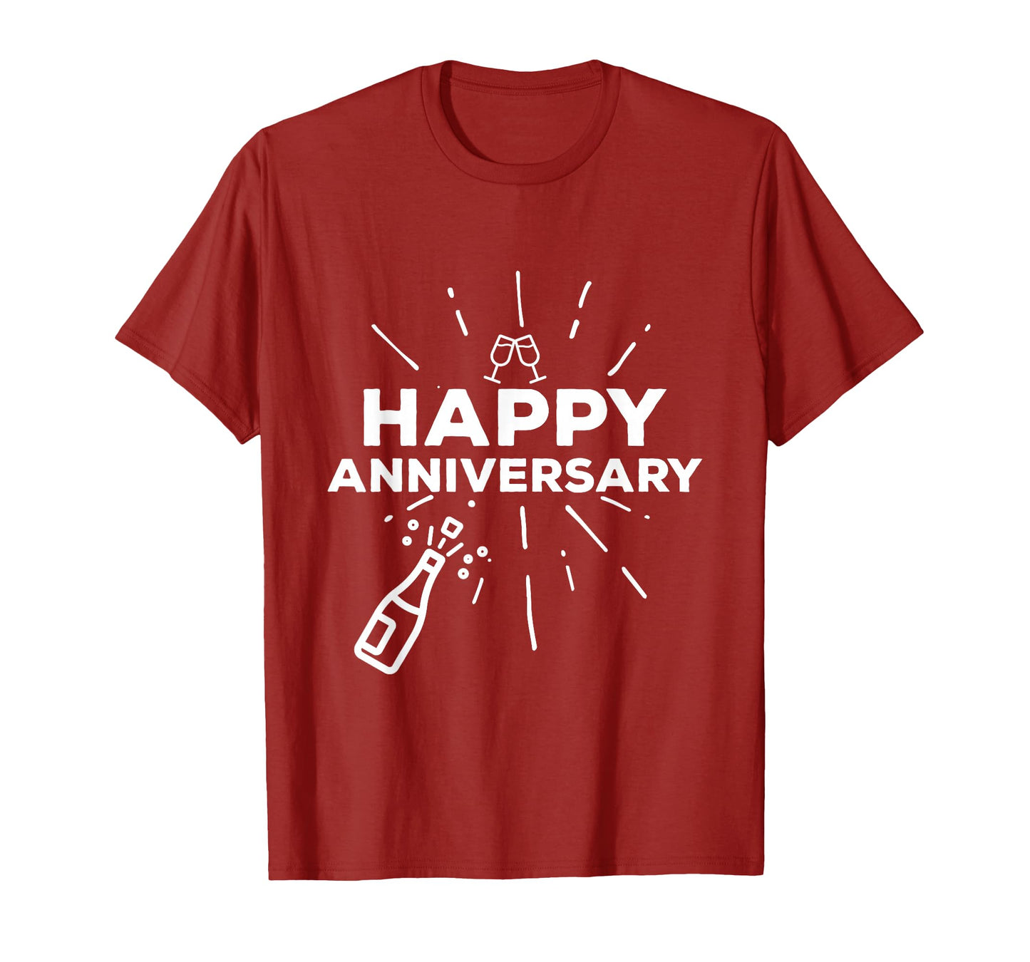Happy Anniversary Cheers Wine Bottle T-Shirt