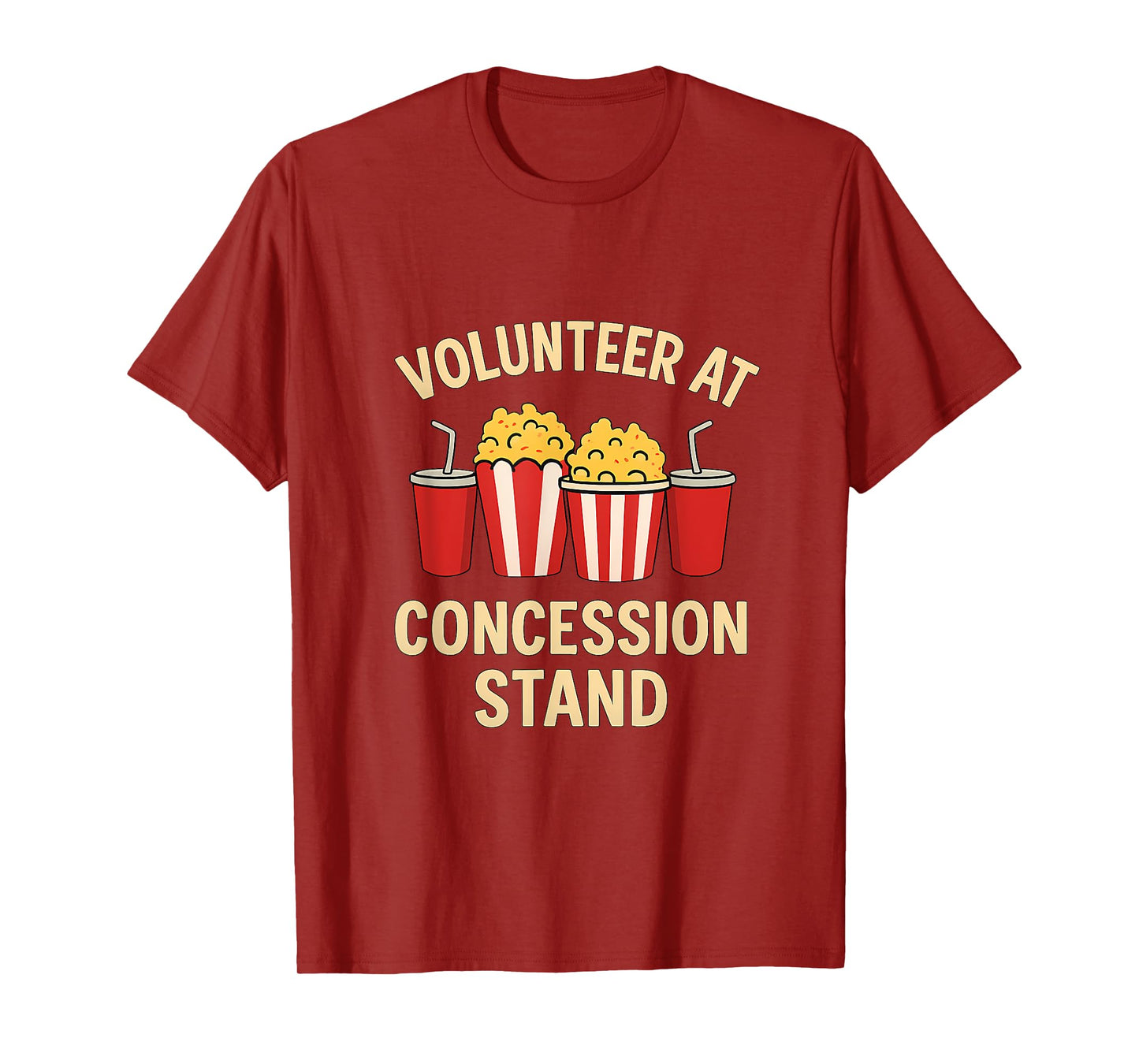 Volunteer Concession Stand Sports Mom Dad Popcorn Graphic T-Shirt