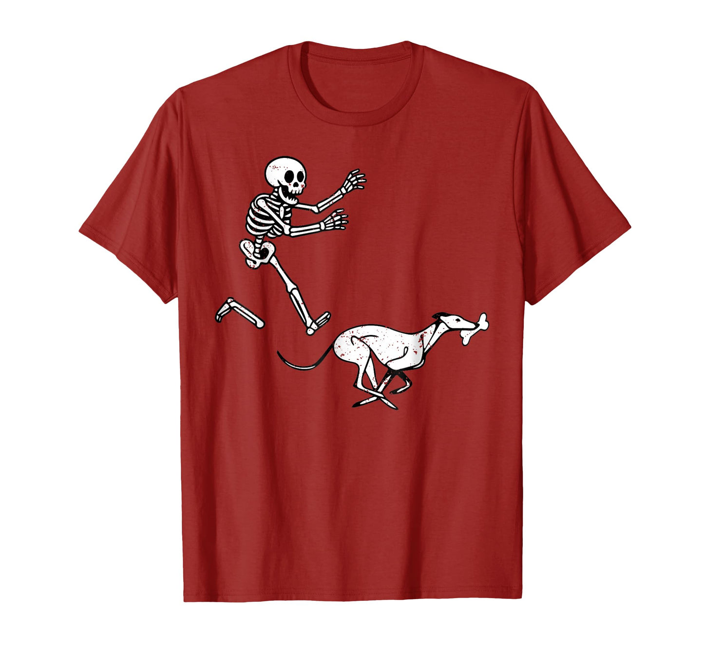 Funny Meme Greyhound Running Skeleton Halloween T-Shirt