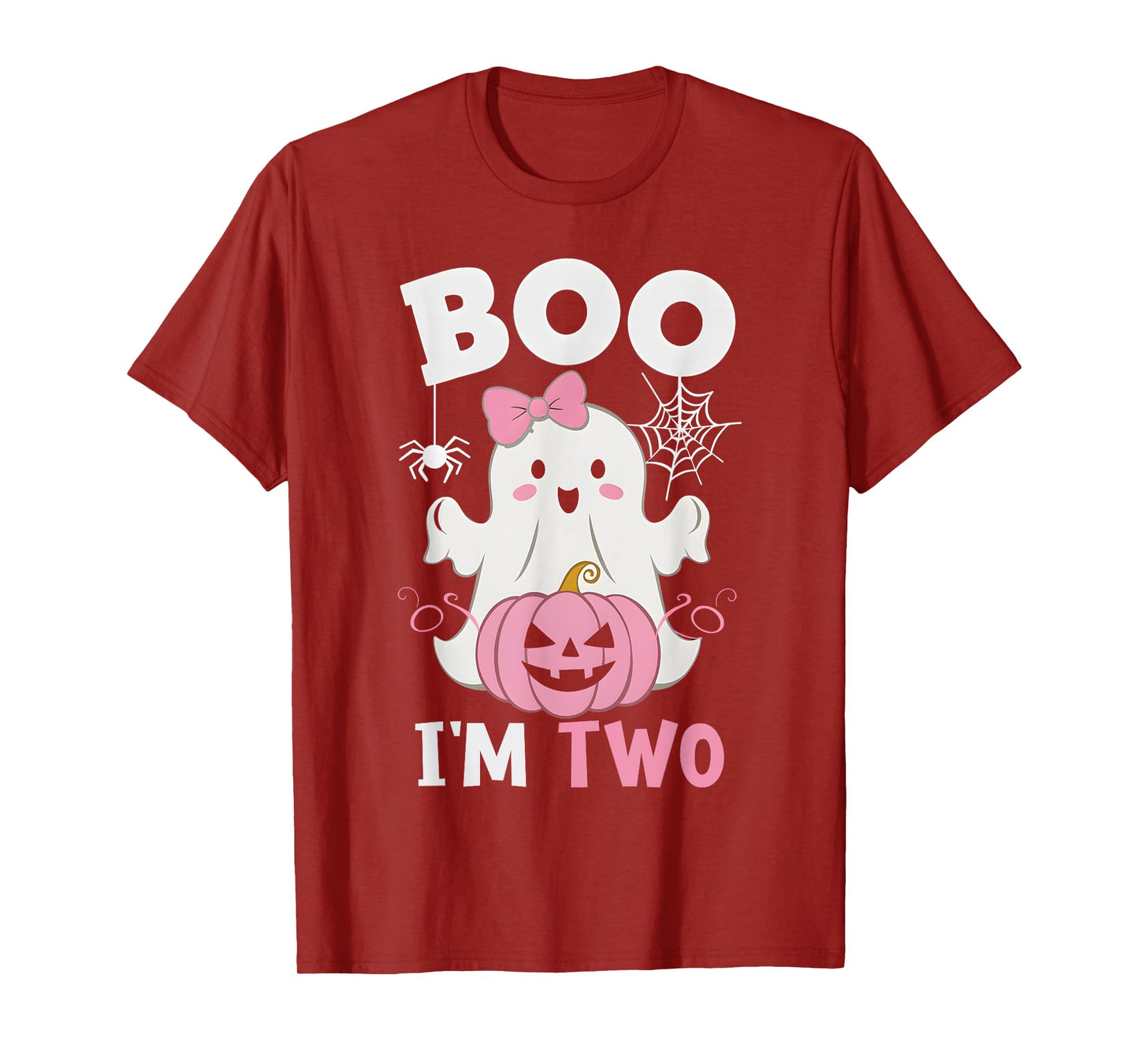 Ghost Boo I'm Two Year 2nd Birthday Girls Halloween Groovy T-Shirt