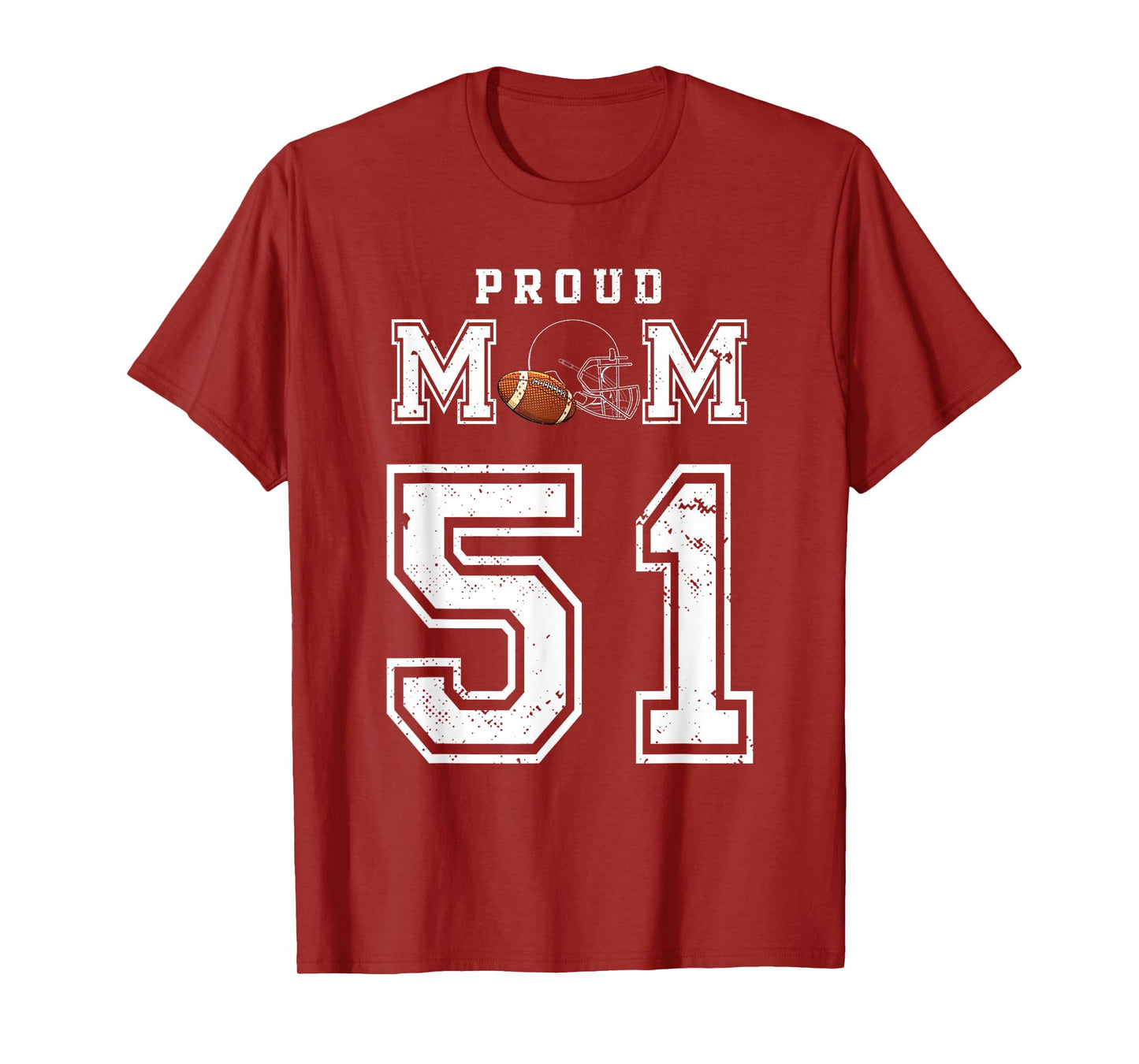 Custom Proud Football Mom Number 51 Personalized For Women T-Shirt