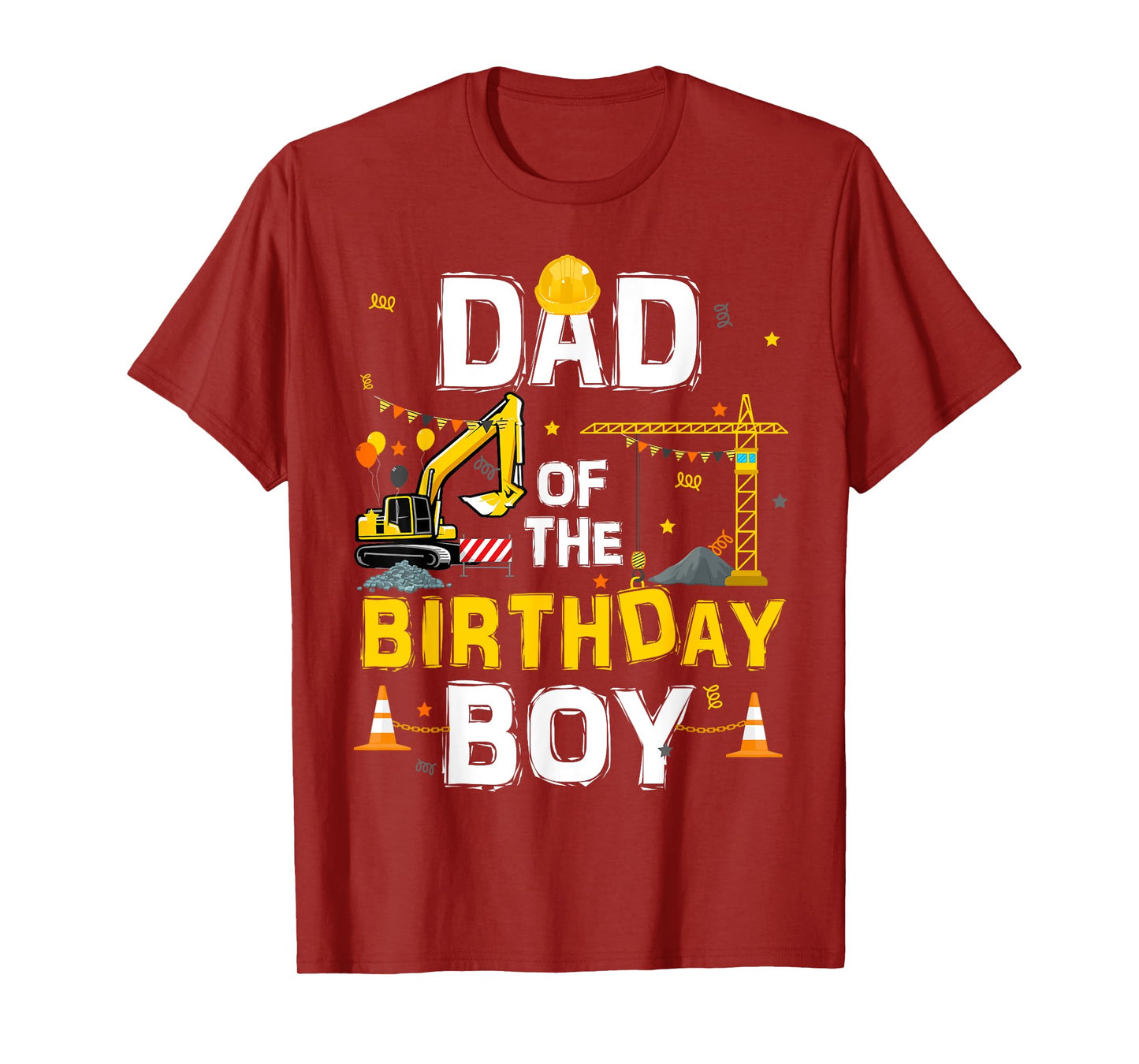 Dad Of The Birthday Boy Matching Construction Crew B-day T-Shirt