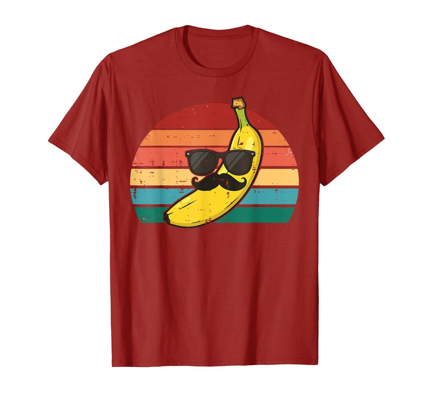Banana Sunglasses Mustache Retro Fruit Face Men Boys Kids T-Shirt