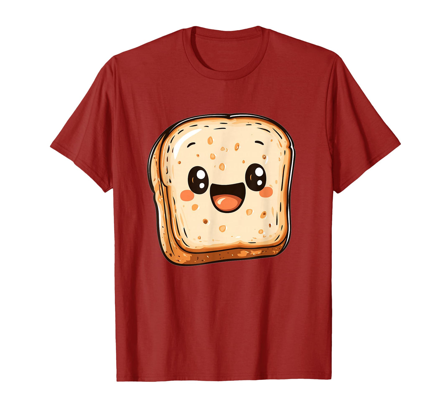 Happy Bread Slice Cartoon Smiling Toast T-Shirt