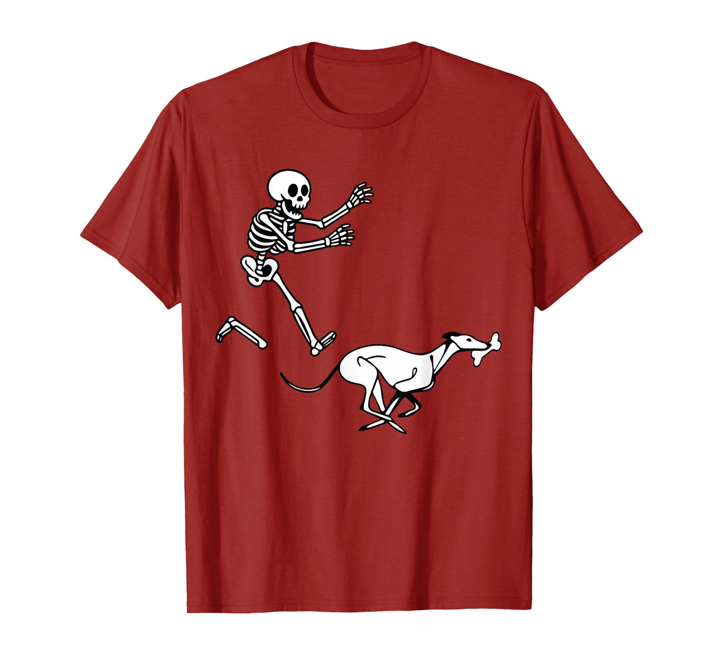 Funny Greyhound Running Skeleton Halloween T-Shirt