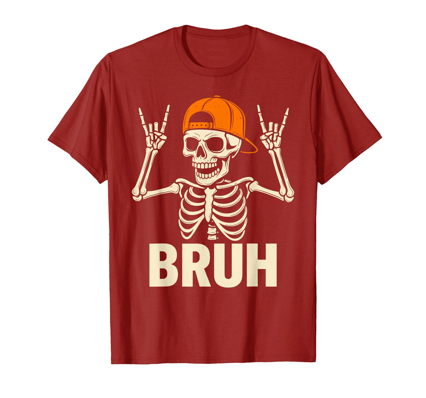 Cool Bruh Skeleton Rock On Halloween Men Boys Kids T-Shirt