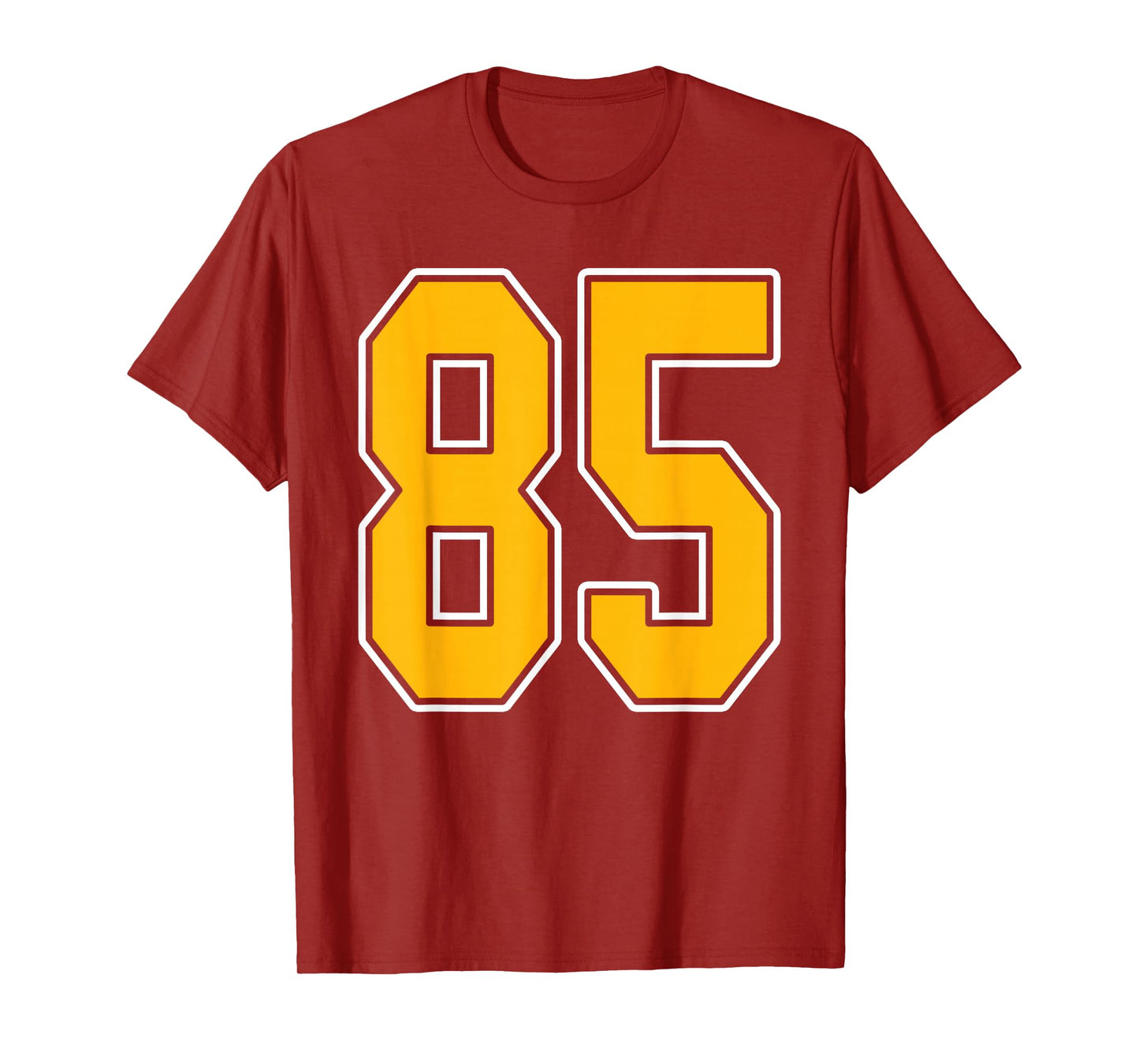 Gold and White Sports Number 85 Jersey Uniform Player T-Shirt