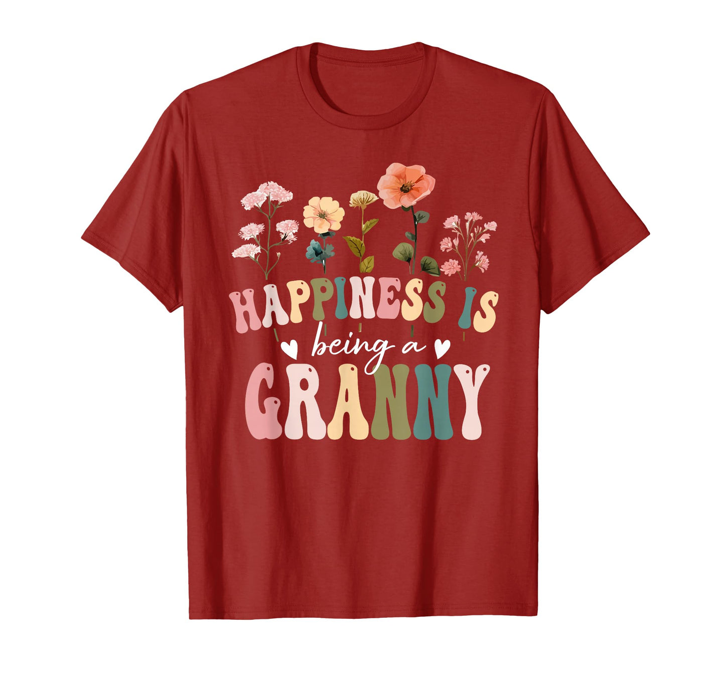 Happiness is Being a Granny Floral Granny Mother's Day T-Shirt