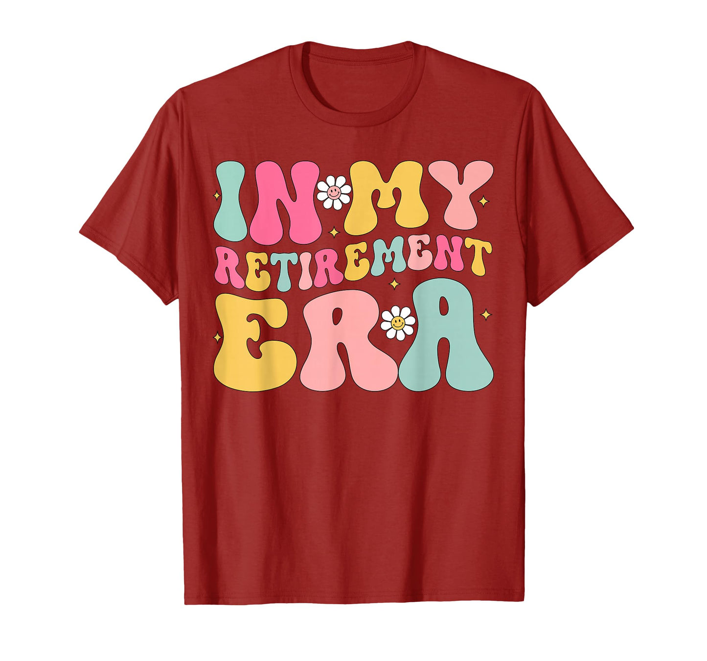 Retro Groovy In My Retirement Era Funny Retired 2025 Womens T-Shirt
