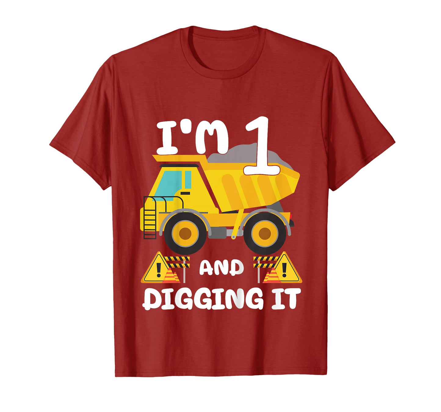 Kids 1st Birthday Construction Birthday Boy 1 Dump Truck BDay T-Shirt