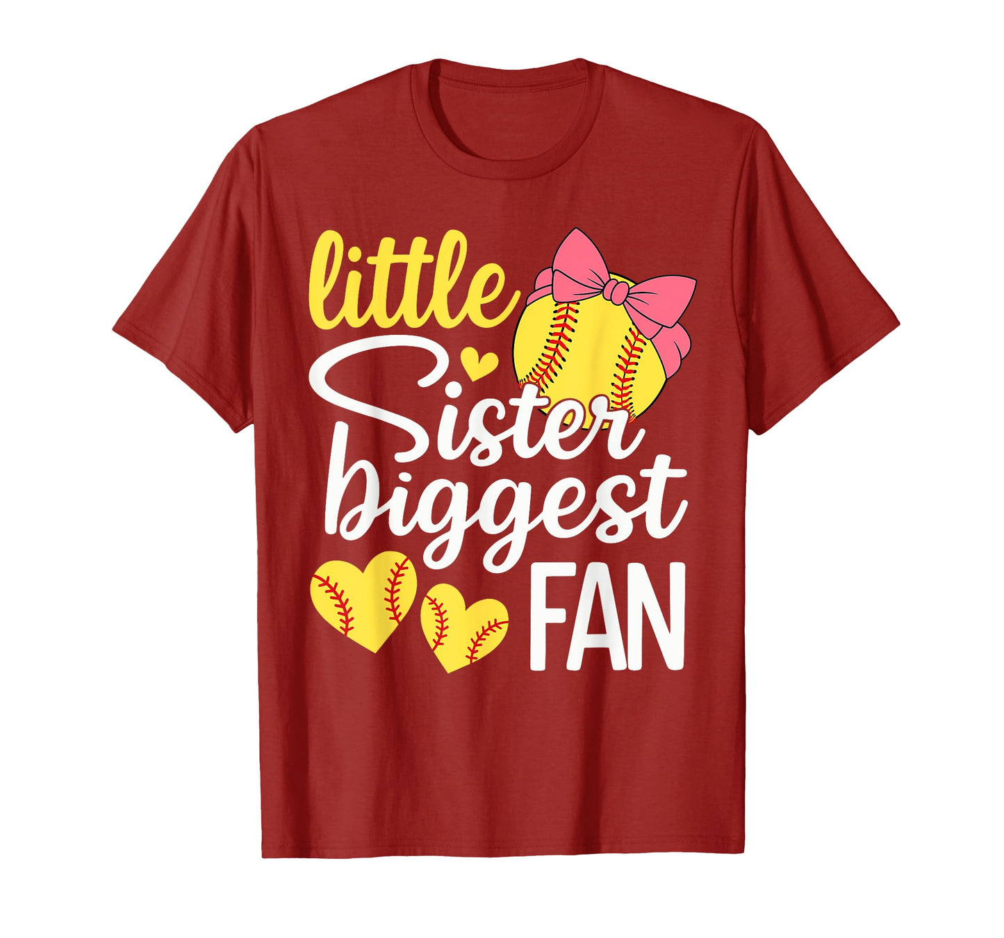 Softball Little Sister Biggest Fan Softball Sister Toddler T-Shirt