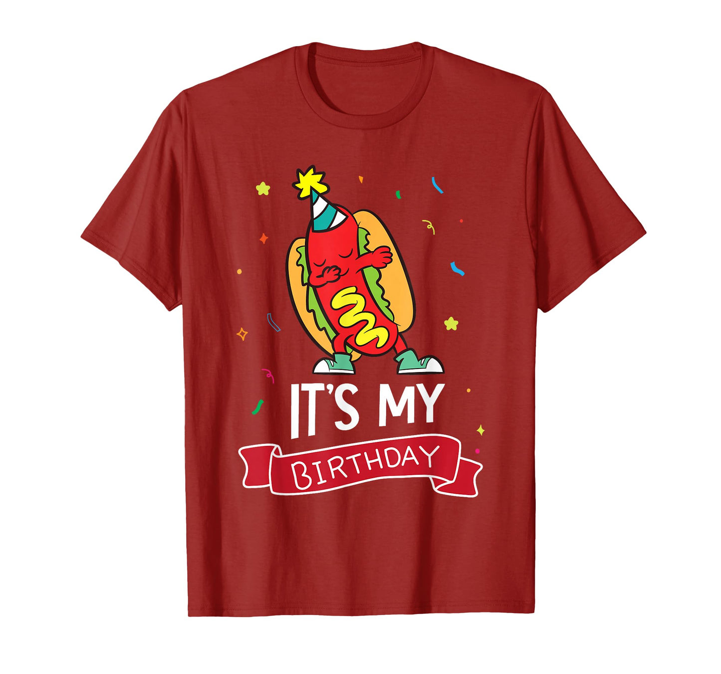 Its My Birthday Funny Hot Dog T-Shirt, Small, Black