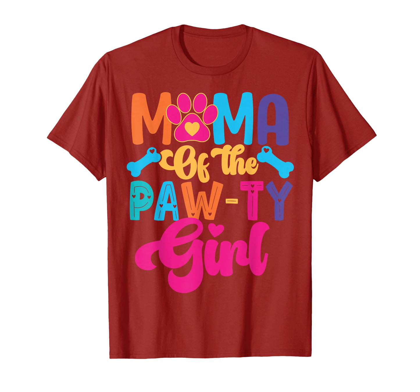 Mama Of The Birthday Girl Dog Paw Family Matching Party T-Shirt