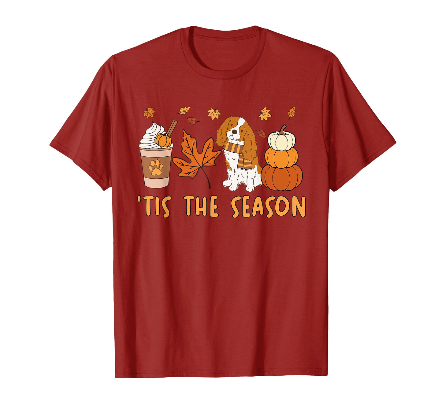 Tis The Season Cavalier King Charles Spaniel Fall Pumpkin T-Shirt