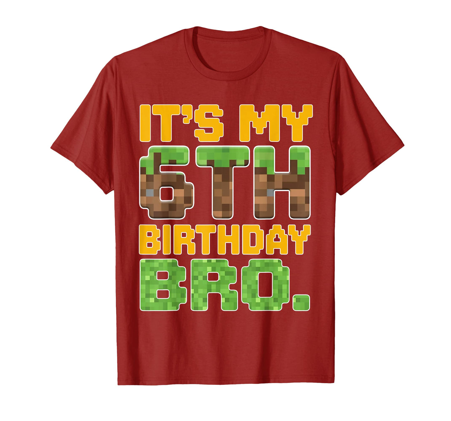 Funny Birthday Boy It's My 6th Birthday Video Game Pixel T-Shirt